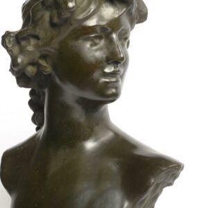 Buste féminin en bronze, époque Art Nouveau